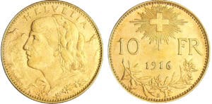 Suisse - 10 francs 1916