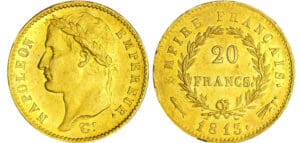 Napoléon 1er (1804-1814) - 20 francs revers empire 1813 (Utrecht)