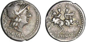 Servilia - Denier (136 av. J.-C.)
