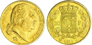 Louis XVIII (1815-1824) - 20 francs buste nu 1818 A (Paris)
