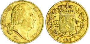 Louis XVIII (1815-1824) - 20 francs buste nu 1819 Q (Perpignan)