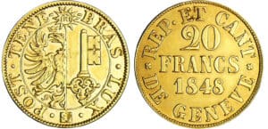 Suisse - Genève - 20 francs 1848