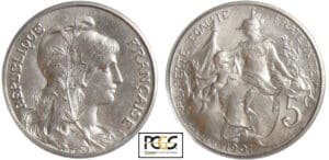 Troisième République (1871-1940) - 5 centimes Dupuis 1901 épreuve en nickel