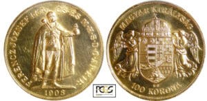 Hongrie - Franz Joseph I (1848-1916) - 100 Korona 1908 KB refrappe