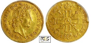 Louis XIV (1643-1715) - ½ louis d’or aux 8 L et aux insignes 1702 A (Paris)