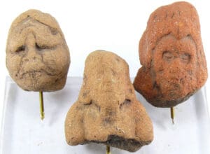 Maya - Lot de 3 têtes en terre cuite - 600 900 ap. J.-C.