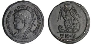 Constantin 1er - Nummus (330-333, Trèves) - La Victoire