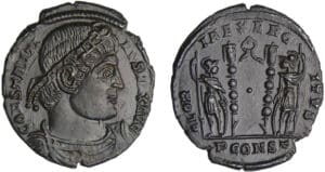 Constantin 1er - Nummus (334-335, Arles) - Soldats