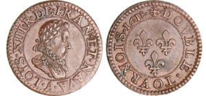 Louis XIII (1610-1643) - Piéfort du double tournois au buste enfantin et col fraisé - 1818 A (Paris)