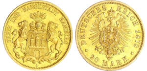 Allemagne - Hamburg - 20 mark 1878 J