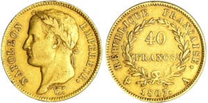 Napoléon 1er (1804-1814) - 40 francs revers république 1807 A (Paris)