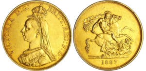 Grande Bretagne - Victoria (1837-1901) - 5 pounds 1887