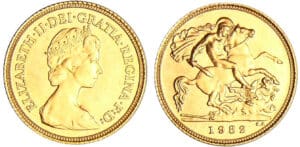 Grande-Bretagne - Elisabeth II (1952-) - 1/2 souverain 1982