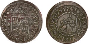 Espagne - Philippe V - 4 maravedis 1743 (Ségovie)