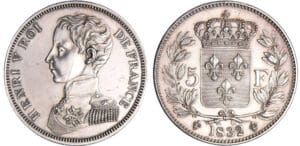 Henri V Comte de Chambord - 5 francs 1832 piéfort
