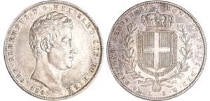 Italie - Carlo Alberto (1831-1849) - 5 lire 1843 (Gênes)