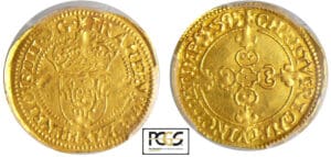 Henri IV (1589-1610) - Demi-Ecu d'or au soleil 1er type - 1595 B (Rouen)