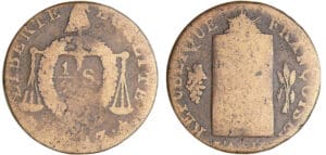 Convention (1792-1795) - 1/2 sol à la balance - An II - 1793 H (La Rochelle)