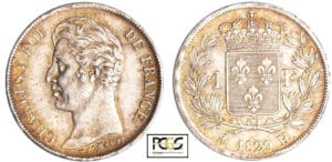 Charles X (1824-1830) - 1 franc 1829 H (La Rochelle) 4 feuilles