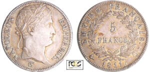 Napoléon 1er (1804-1814) - 5 francs revers empire 1811 Q (Perpignan)