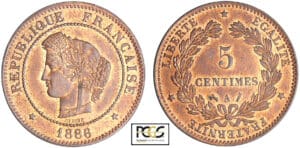 Troisième république (1871-1940) - 5 centimes Cérès 1886 A (Paris)