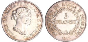 Italie - Principauté de Lucques et Piombino - 5 franchi 1807
