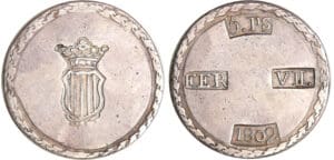 Espagne - Siège de Taragone - Duro de 5 pesetas 1809 blason large