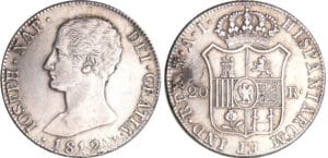 Espagne - Joseph Napoléon - 20 reales - 5 pesetas 1812 M-A.I (Madrid)
