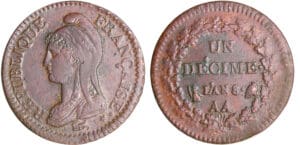 Directoire (1795-1799) - 1 décime Dupré - modification du 2 décimes An 8 AA (Metz)