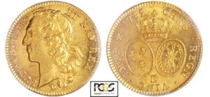 Louis XV (1715-1774) - Double louis d’or au bandeau - 1745 E (Tours)