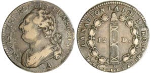 Constitution (1791-1792) - 12 deniers type FRANCOIS 1791 A (Paris)