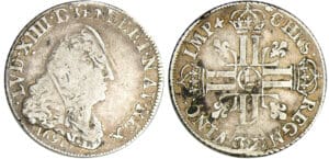 Louis XIV (1643-1715) - ¼ d'écu aux 8 L, 1er type 1691 L couronné (Lille)