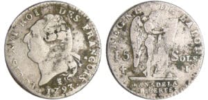 Constitution (1791-1792) - 15 sols type FRANCOIS 1793 I (Limoges)