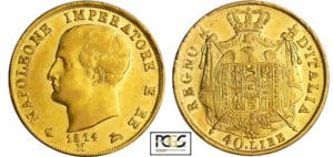 Italie - Napoléon 1er (1804-1814) - 40 lire 1814 M (Milan) 1814/1809