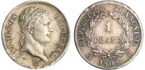 Napoléon 1er (1804-1814) - 1 franc revers république 1808 H (La Rochelle)