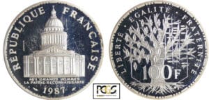 Cinquième république (1959- ) - 100 francs Panthéon 1987 piéfort