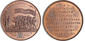 Médaille politique et satirique - Pour l'abolition des bonnets à poils 1848
