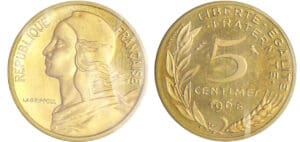 Cinquième république (1959- ) - 5 centimes Lagriffoul 1968 piéfort