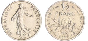 Cinquième république (1959- ) - 1/2 franc Semeuse 1974 piéfort argent