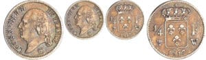 Louis XVIII (1815-1824) - 1/4 de franc buste nu 1817 W (Lille)
