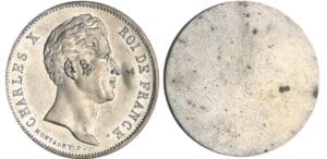 Charles X (1824-1830) - 40 francs concours de Montagny uniface en étain