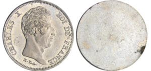 Charles X (1824-1830) - 40 francs concours de Tiolier uniface en étain