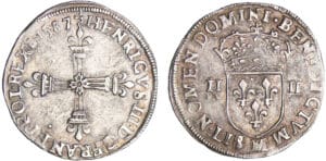 Henri III (1574-1589) - Quart d'écu - 1587 M (Toulouse)