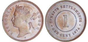 Straits settlements - Victoria (1837-1901) - Cent 1874 H (Birmingham)