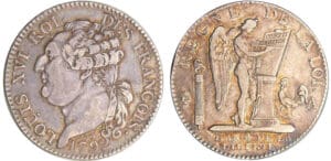 Constitution (1791-1792) - 1/2 écu de 3 livres type FRANCOIS 1792 A (Paris) 2ème sem