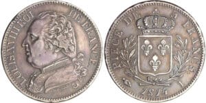 Louis XVIII (1815-1824) - 5 francs au buste habillé 1814 I (Limoges)