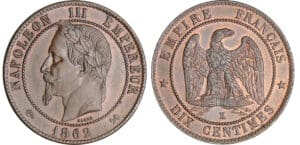 Napoléon III (1852-1870) - 10 centimes tête laurée 1862 K (Bordeaux)