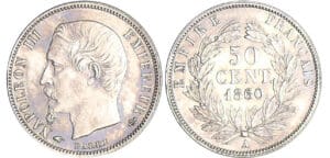 Napoléon III (1852-1870) - 50 centimes tête nue 1860 A (Paris) 60/50