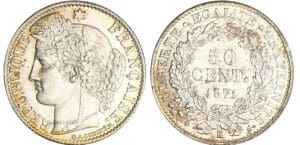 Troisième république (1871-1940) - 50 centimes Cérès 1871 K (Bordeaux)