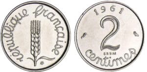 Cinquième république (1959- ) - 2 centimes Epi - 1961 essai